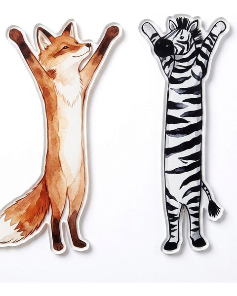 Fox and Zebra Acrylic Bookmark Set Cute Animal Page Markers Book Lover Gift