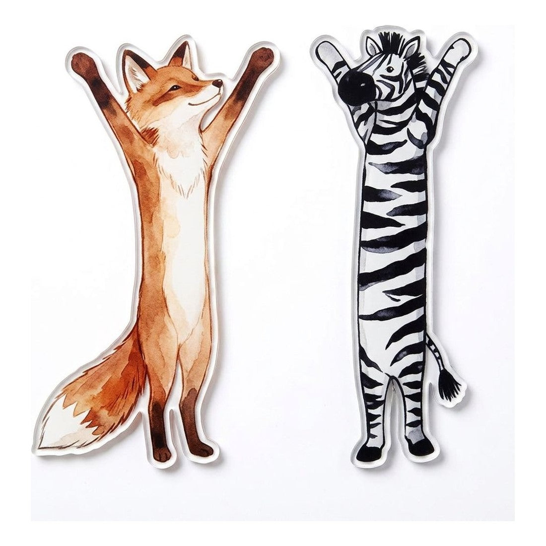 Fox and Zebra Acrylic Bookmark Set Cute Animal Page Markers Book Lover Gift