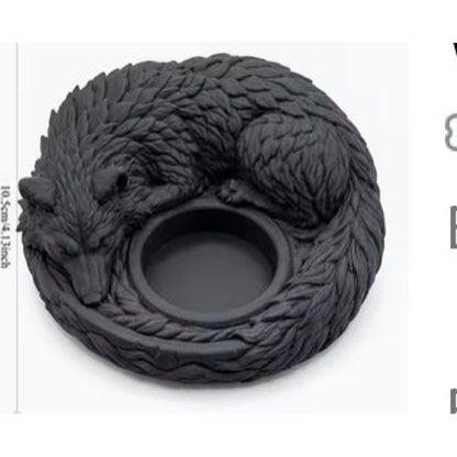 Sleeping Wolf Candle Holder