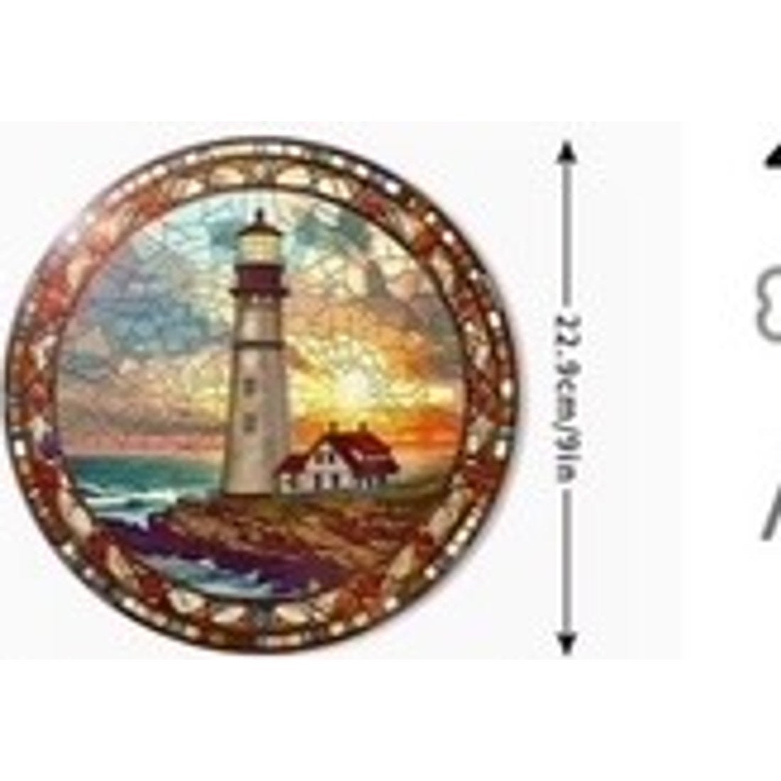 Lighthouse Round Wall Sign 23cm Translucent Weather Resistant Coastal Decor