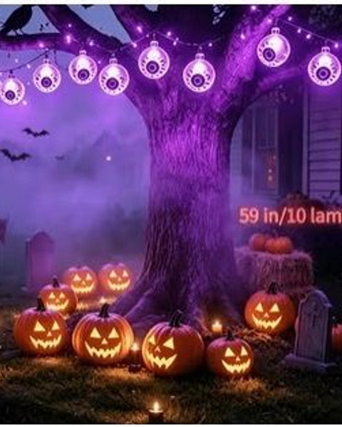 Halloween Eyeball String Lights (Purple)