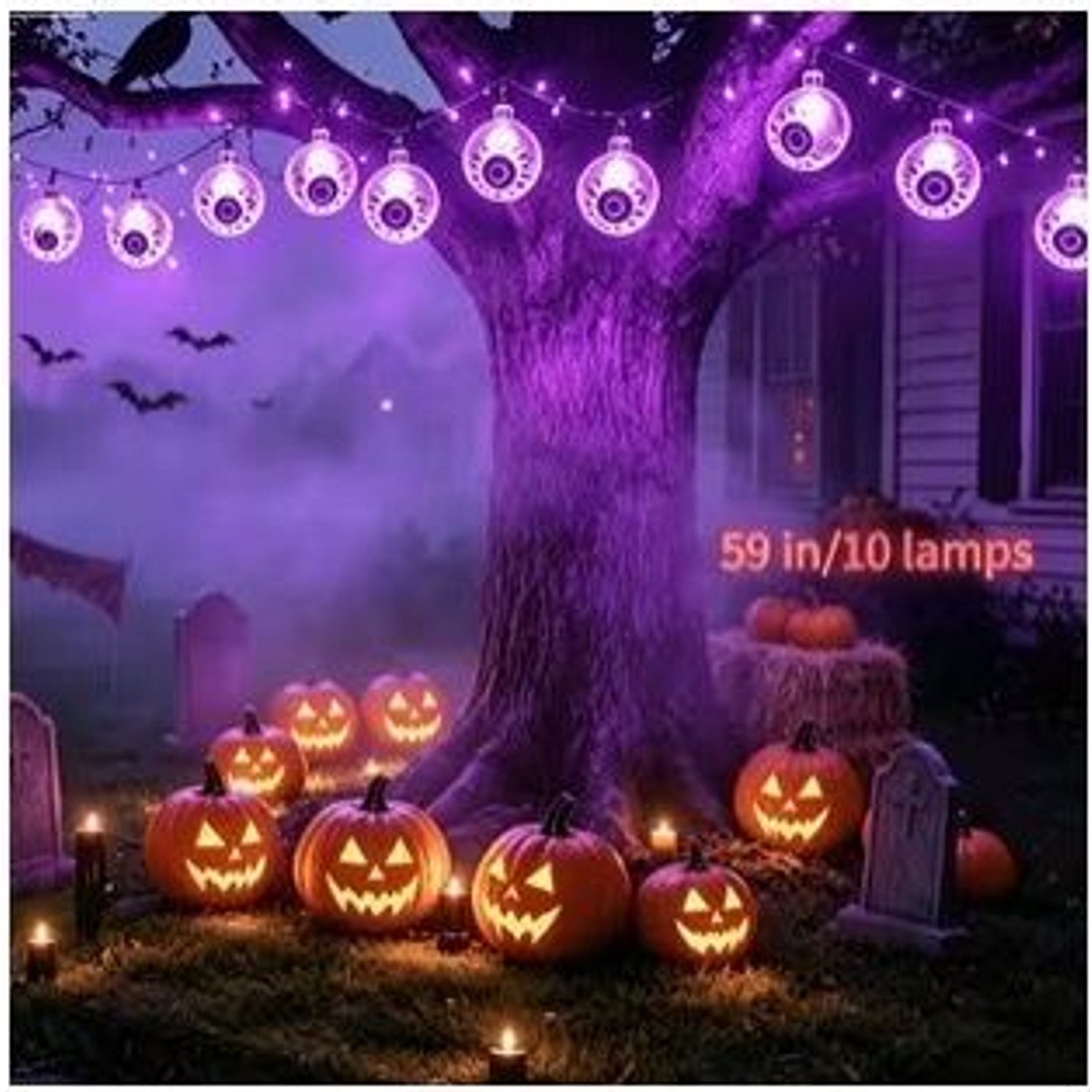 Halloween Eyeball String Lights (Purple)