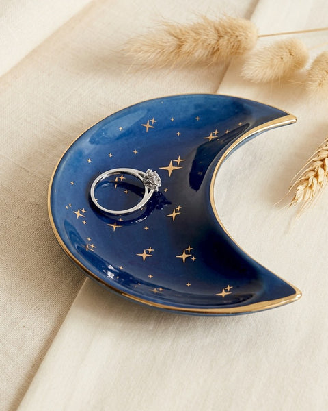 Crescent Moon Ceramic Ring Dish