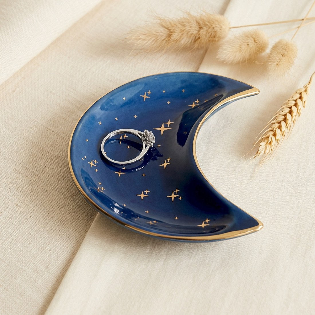 Crescent Moon Ceramic Ring Dish