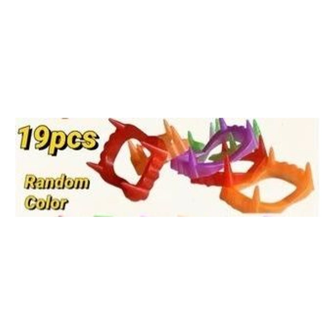 19pc Neon Halloween Vampire Fang Masks Party Favours Random Colours