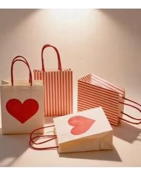 10pc Red & Pink Heart Gift Bag Set Valentine Wedding Party Favour Bags