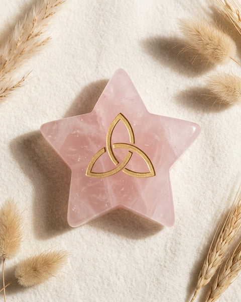 Rose Quartz Carved Star