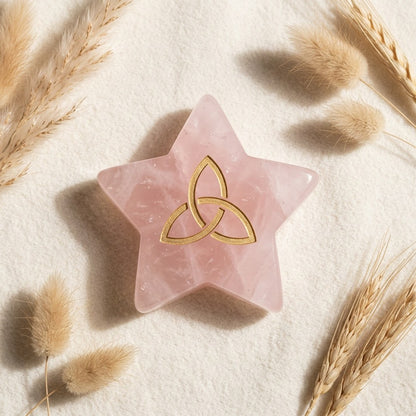 Rose Quartz Carved Star