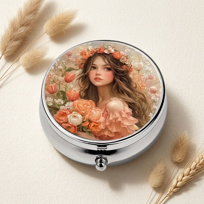 Flower Crown Girl Travel Pill Box