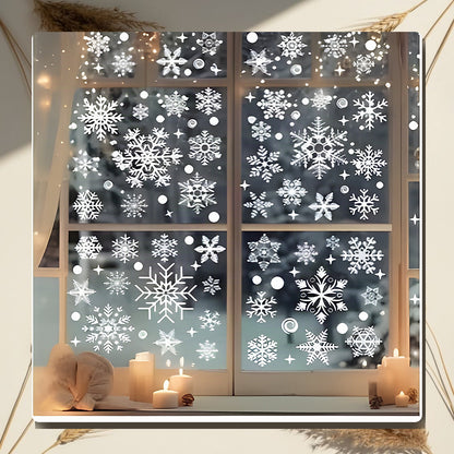 Christmas Snowflake Window Stickers 137pc 4 Sheets