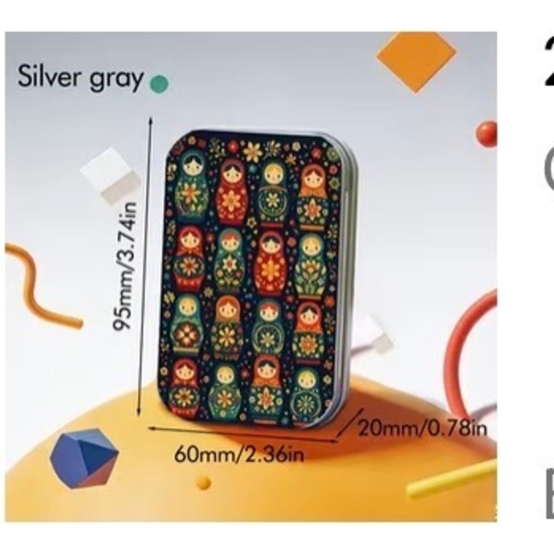 Russian Matryoshka Flip-Top Tin 95x60mm
