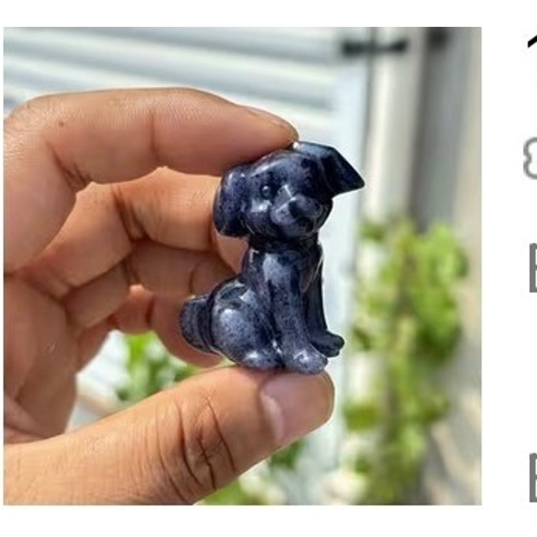 Blue Aventurine Dog Carving