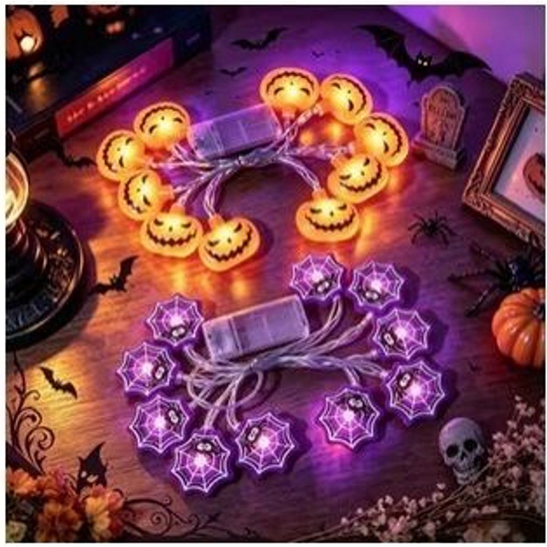 Halloween Pumpkin String Lights (2pc, 150cm)