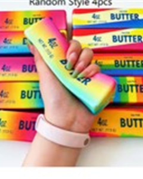Rainbow 'Butter' Squishy Toys (4pc)