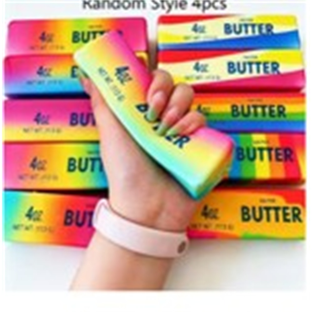 Rainbow 'Butter' Squishy Toys (4pc)