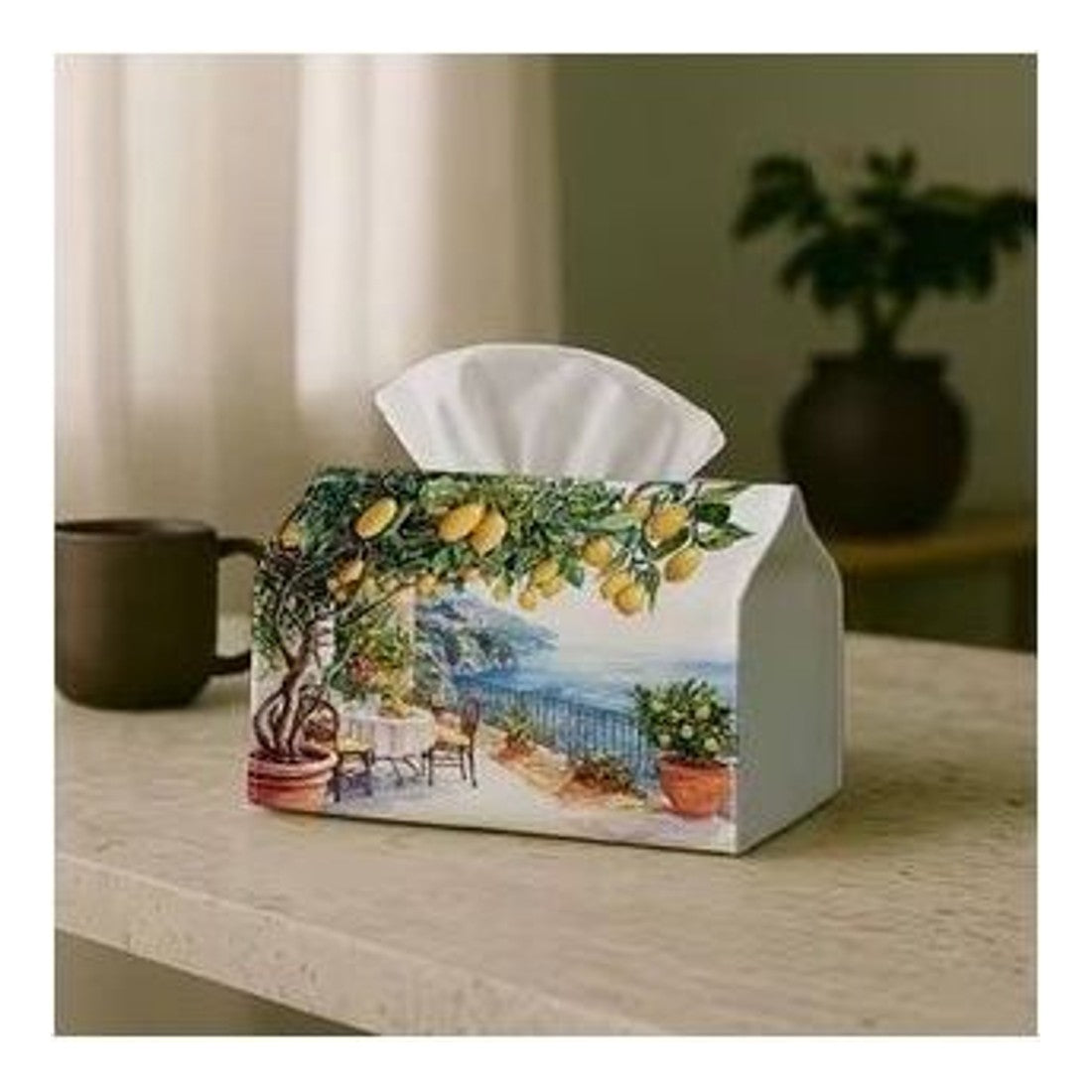 Modern Classic Landscape Art Tissue Box Cover Holder 18x11x13cm