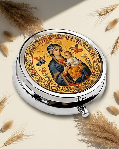 Virgin Mary Classic Round Pill Box