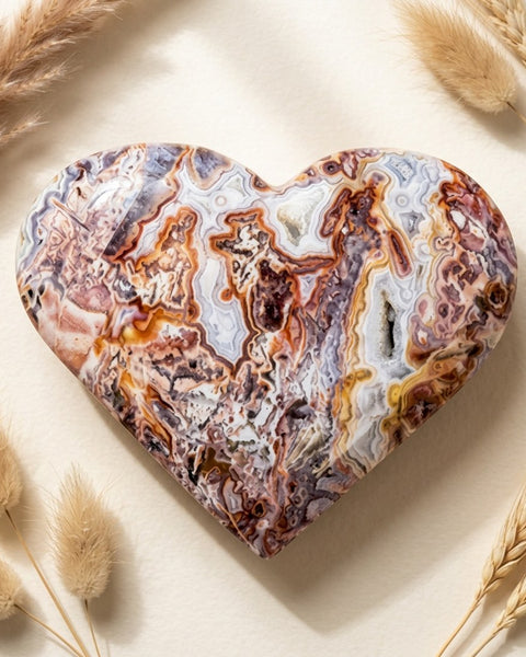 Mexican Crazy Lace Agate Heart 20-50g