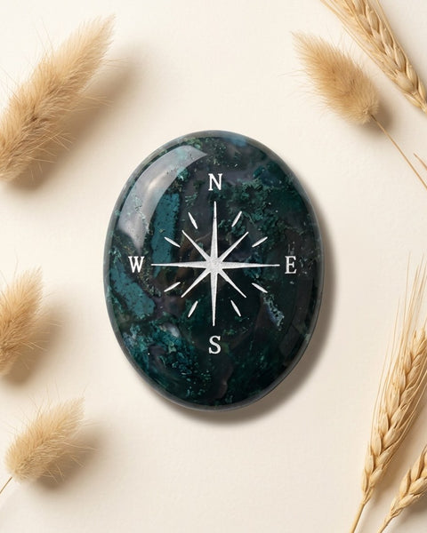 Indian Agate Compass Palm Stone