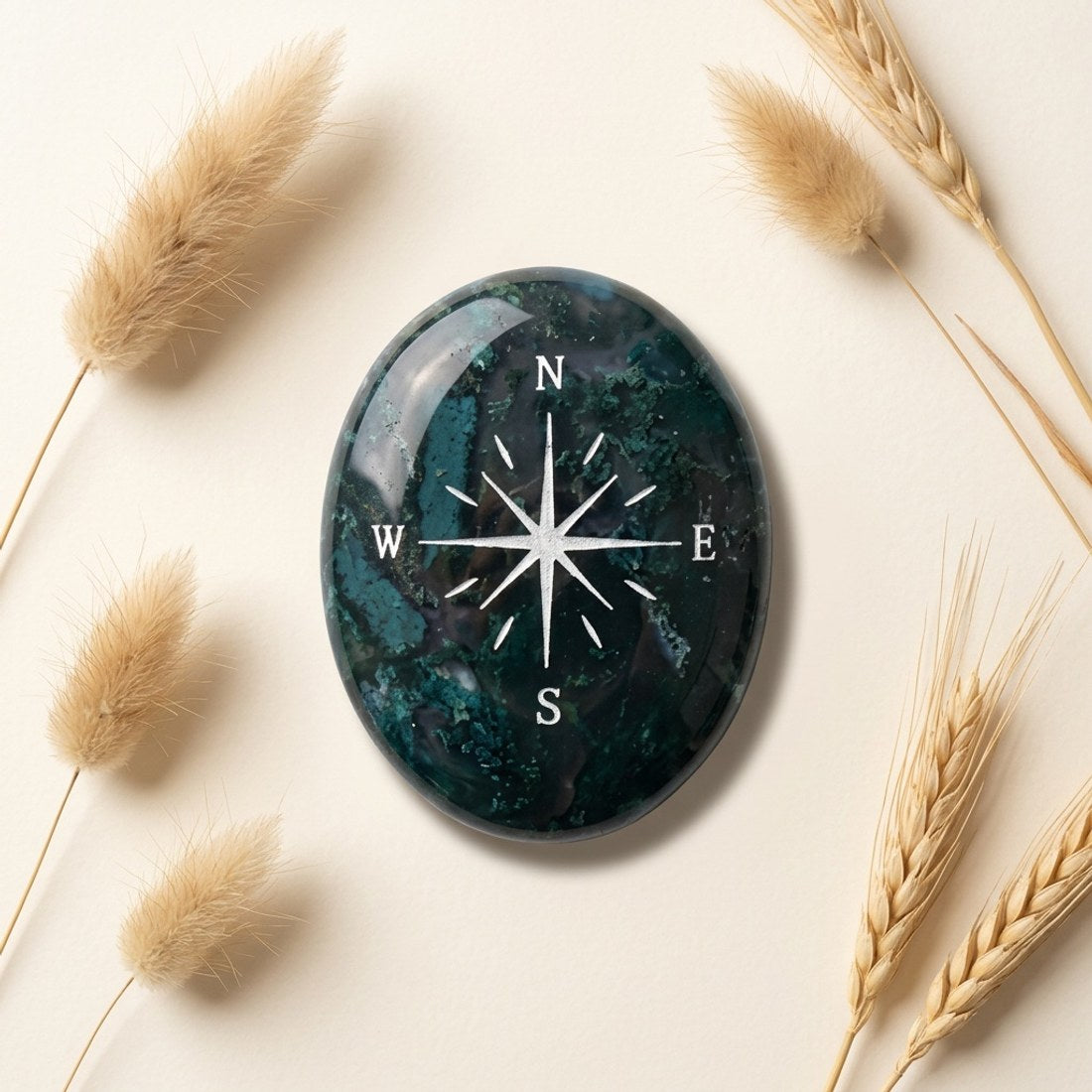 Indian Agate Compass Palm Stone