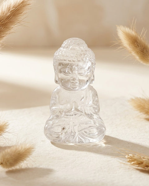 Clear Quartz Buddha Carving