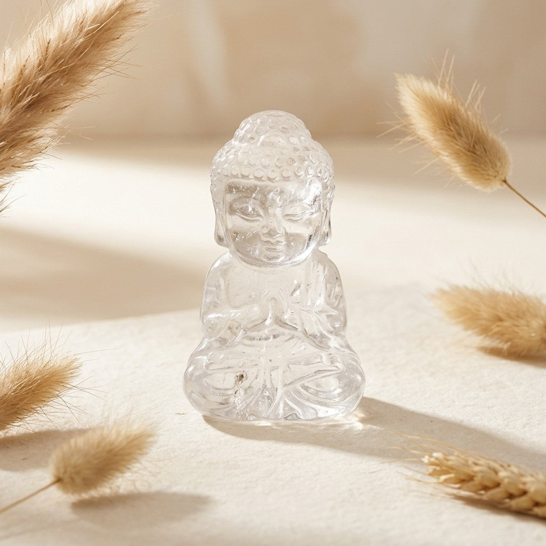 Clear Quartz Buddha Carving