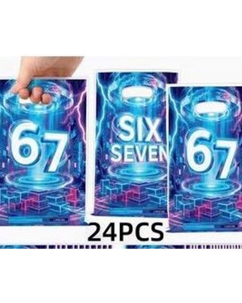 24pc 67 Six Seven Party Loot Bags Futuristic Gift Bags 18x25cm