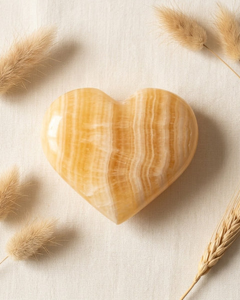 Yellow Calcite Heart 5-6cm