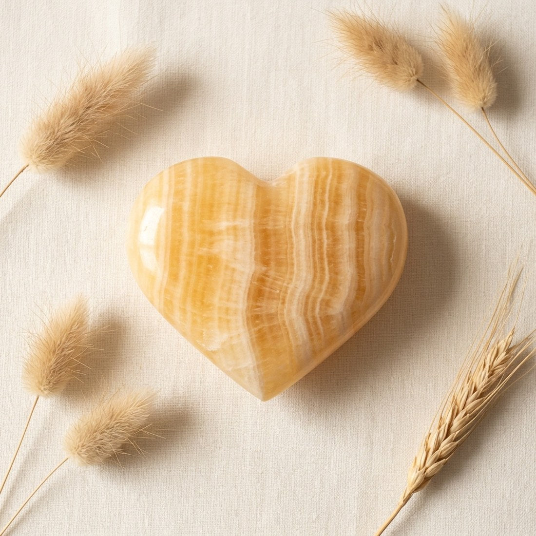 Yellow Calcite Heart 5-6cm