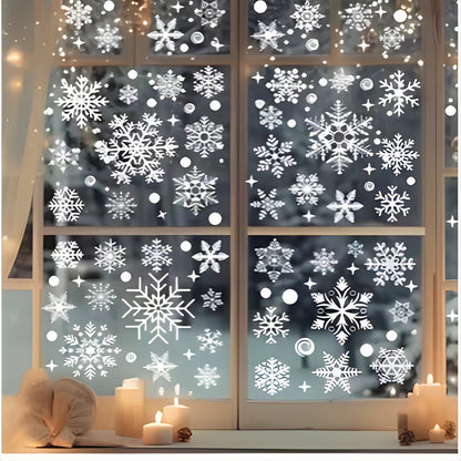 Christmas Snowflake Window Stickers 137pc 4 Sheets