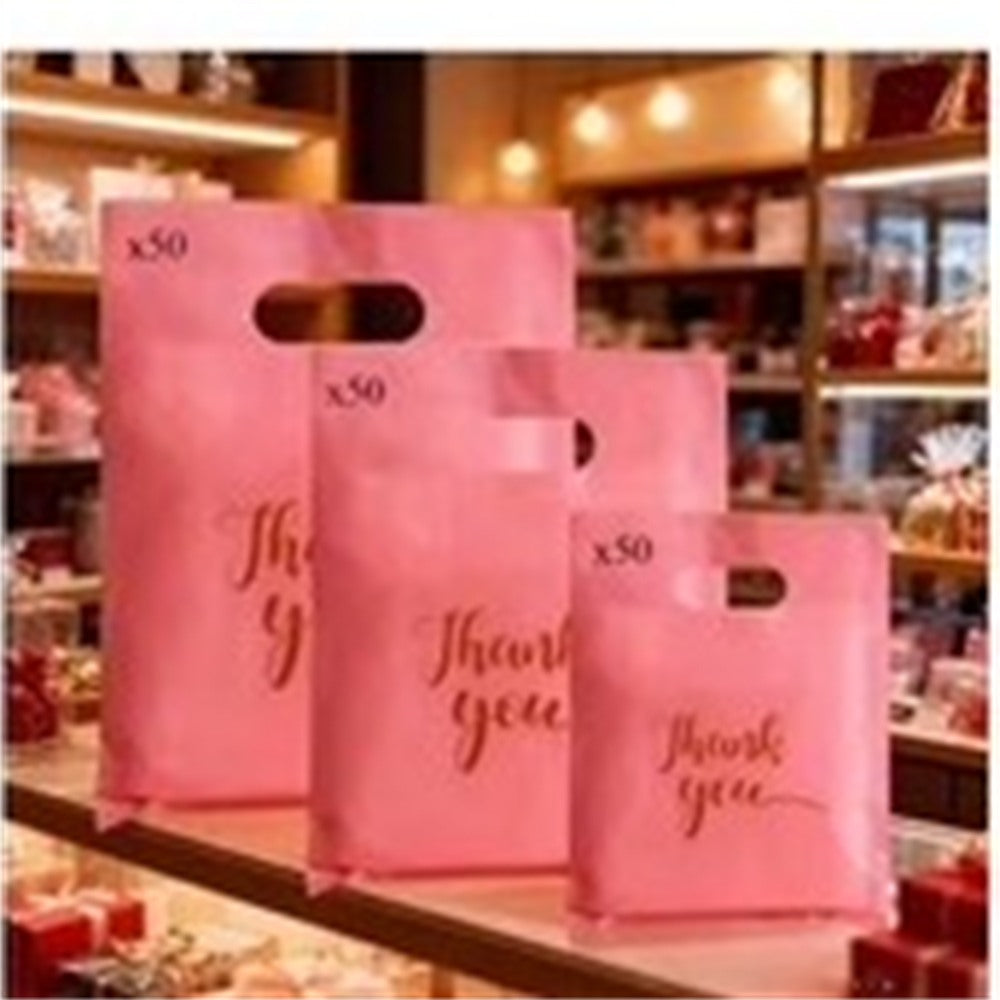 Pink 'Thank You' Gift Bags (50pc)