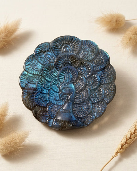 Labradorite Peacock Carving 4-5cm