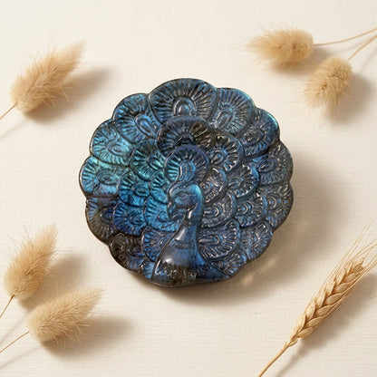 Labradorite Peacock Carving 4-5cm