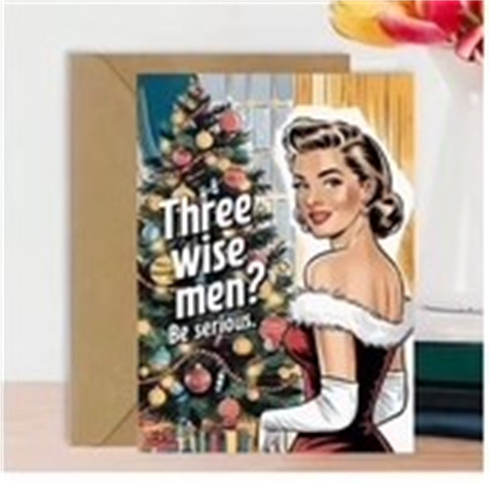 'Three Wise Men?' Retro Christmas Card