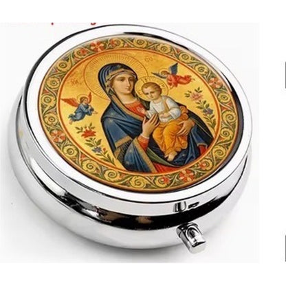 Virgin Mary Classic Round Pill Box