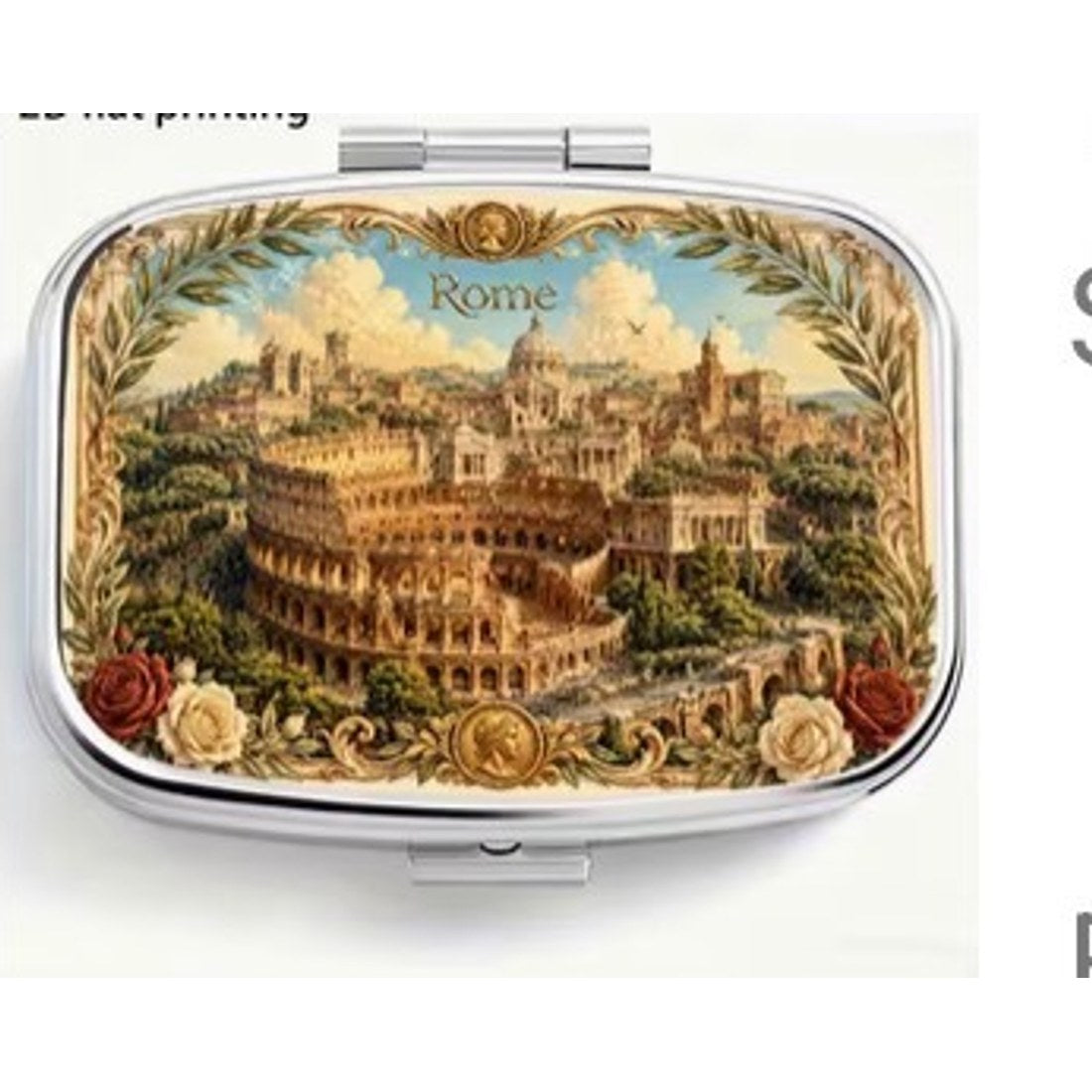 Vintage Colosseum Rome Square Pill Box