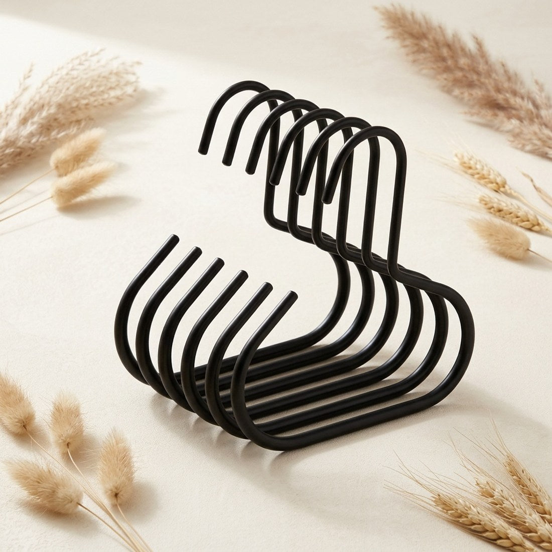 6pc Metal S Shape Hangers Space Saving Wardrobe Multi Layer Clothes Organiser