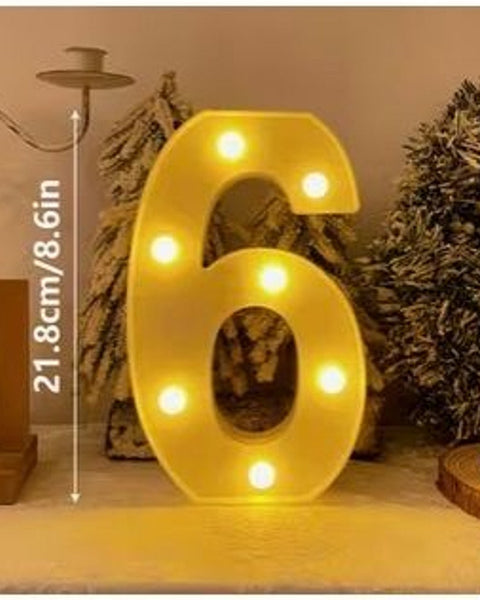 Light-Up Number '6' Marquee Lamp