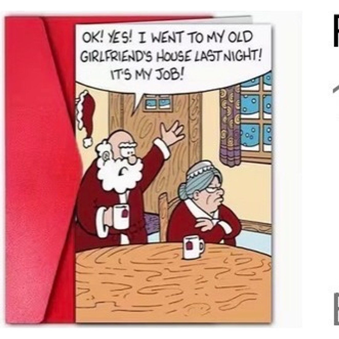Funny Santa and Mrs Claus Christmas Card