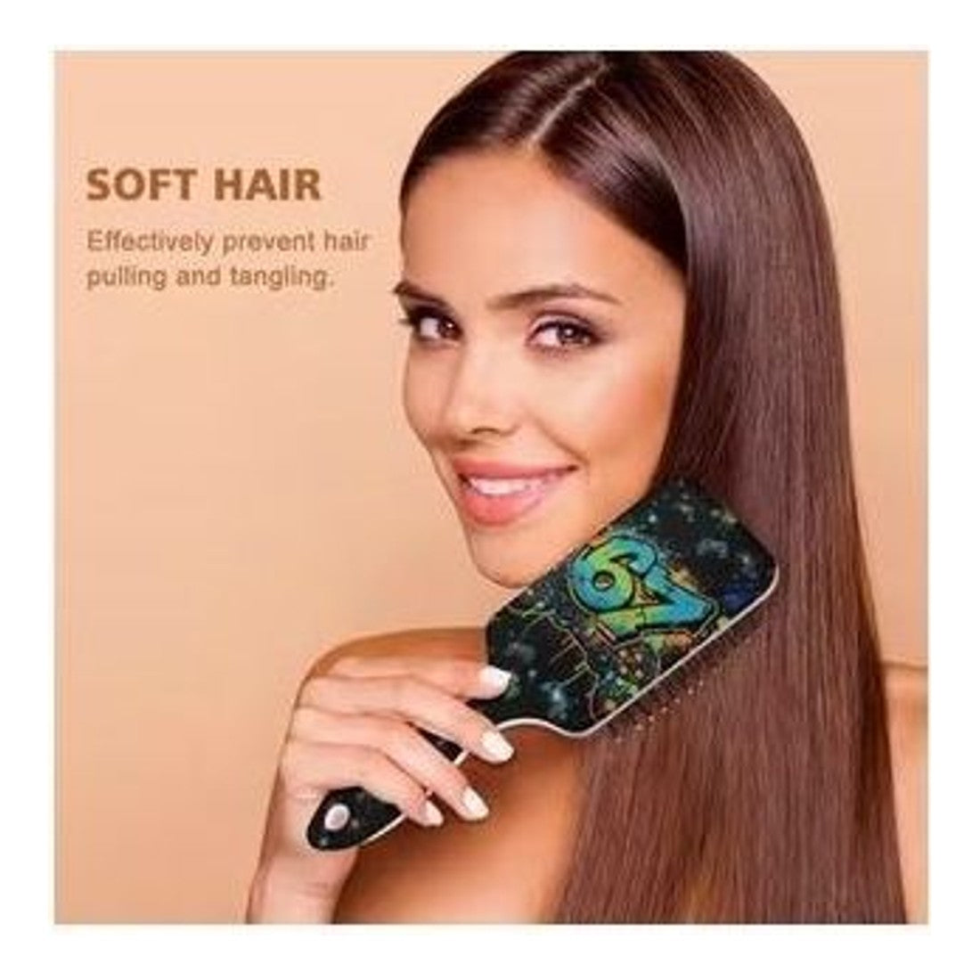 67 Six Seven Paddle Hair Brush Green Detangling Anti-Tangle Brush