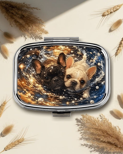 French Bulldogs Galaxy Square Pill Box