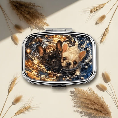 French Bulldogs Galaxy Square Pill Box