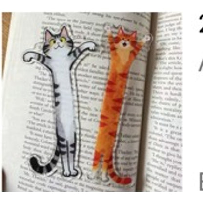 2pc Acrylic Cat Bookmark Set Cute Ginger Tabby Page Markers Book Lover Gift