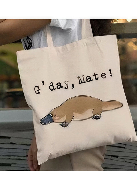 "G'day, Mate!" Platypus Tote Bag