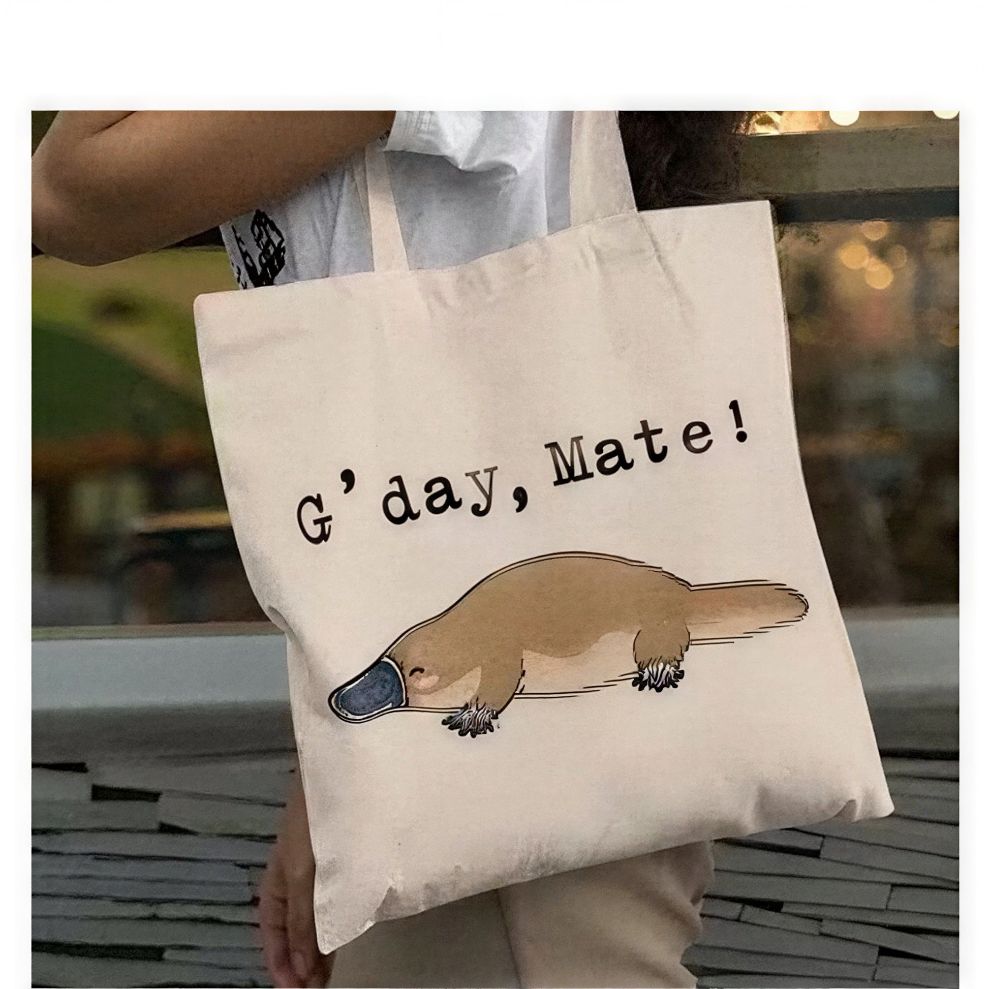 "G'day, Mate!" Platypus Tote Bag
