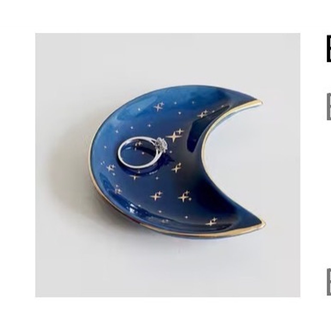 Crescent Moon Ceramic Ring Dish