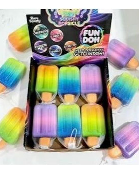 3pc Rainbow Gradient Ice Pop Squishy Slow Rise Stress Toys