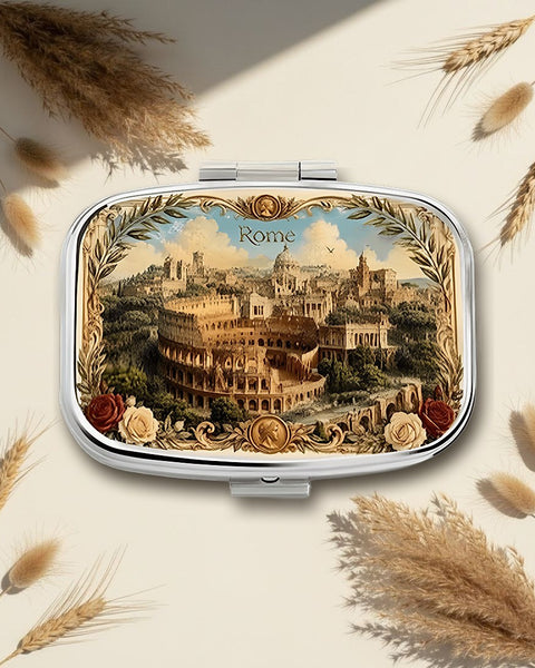 Vintage Colosseum Rome Square Pill Box