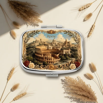 Vintage Colosseum Rome Square Pill Box