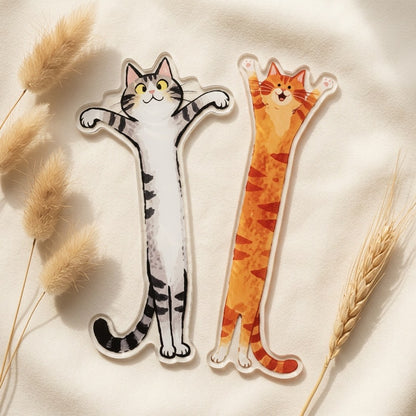 2pc Acrylic Cat Bookmark Set Cute Ginger Tabby Page Markers Book Lover Gift